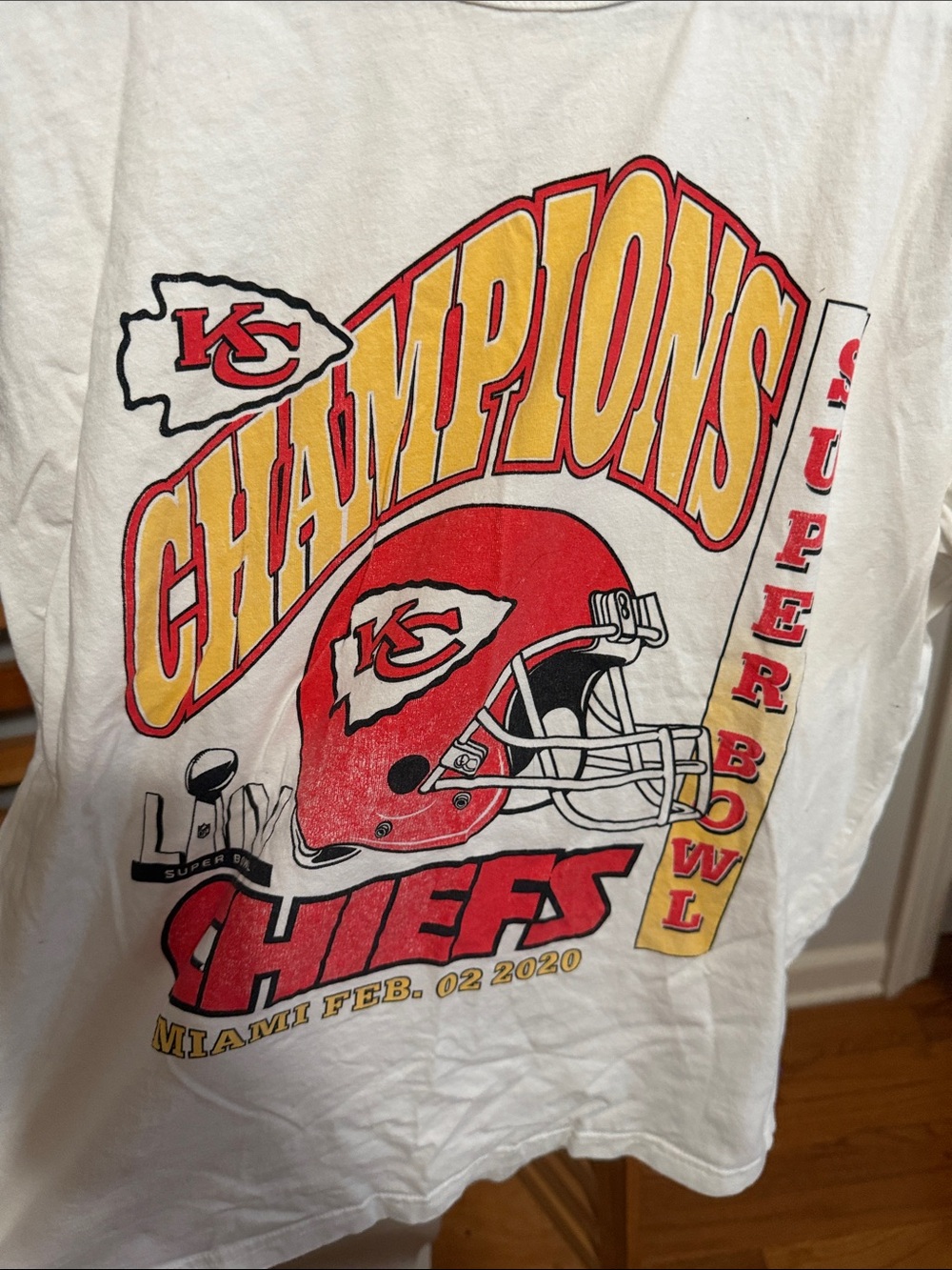 NFL Team Apparel White Tee with Red and Yellow Kansas City Graphics